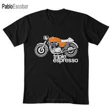 Camiseta de bicicleta Espresso Triple, personalizada, para moto, cafe racer, espresso 2024 - compra barato