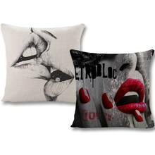 Love Kiss Cushion Covers Pug Dog High-heeled Shoes Decorative Pillow Case 45X45cm Home Decor 2024 - buy cheap