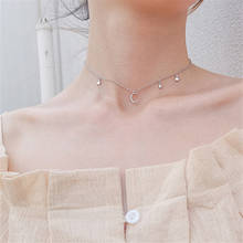 Elegant Simple Moon-Star Chain Necklaces For Women Wedding Party Choker Necklace Jewelry Romantic Sweet Ladies Valentine Gifts 2024 - buy cheap