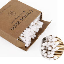 100/200pcs Double Head Cotton Swab Bamboo Wood Sticks Disposable Cotton Buds Eyebrow Makeup Beauty Tools Nose Ears Cleaning 2024 - buy cheap