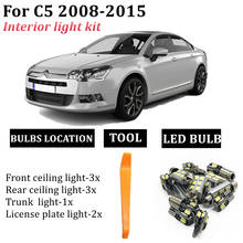 9x Auto LED Bulbs Car Interior lights Kit For 2008 2009 2010 2011 2012 2013 2014 2015 Citroen C5 Dome Reading Light Trunk Lamps 2024 - buy cheap