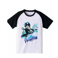 Лидер продаж, аниме, синяя экзорцистская футболка Ao no Exorcist, кавайная футболка для взрослых, хлопковая рубашка okumura rin, футболка 2024 - купить недорого