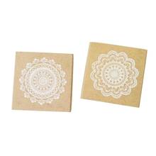 12 Pcs/lot 4.5X4.5cm New Romantic Lace Flower Square Wooden Stamp DIY Scrapbooking Gift Rubber Stamps Wholesale 2024 - buy cheap