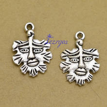 30pcs/lot--21x15mm, Antique silver plated face leaf charm,DIY supplies,Jewelry accessories 2024 - buy cheap