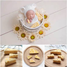 Dvotinst Newborn Photography Props for Baby Cute Handmade Wool Simulation Cheese Fotografia Accessories Studio Shoots Photo Prop 2024 - buy cheap