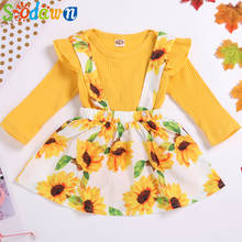 Sodawn Autumn Winter Baby Gilr Clothing Sets 2Pcs Children Flower Top+Dress Cute Long Sleeve Kids Clothes Outfits 2024 - buy cheap