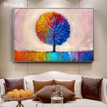 1 Pieces Modern Home Decor Wall Art Picture For Living Room Colorful Tree Landscape Posters HD print Canvas Oil Painting Artwork 2024 - buy cheap