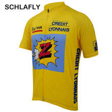 Schlafly roupa de ciclismo, camisa francesa amarela z para verão, manga curta, roupa de bicicleta de estrada, camiseta para ciclismo 2024 - compre barato