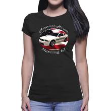Camiseta de Muscle Car Mustang Gt para mujer, camisa oscura de Muscle American Classic, camisetas de moda, camiseta de película, envío gratis 2024 - compra barato