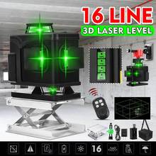 Laser de nível com 16 linhas verdes + controle remoto 3d autonivelante, 360, cruz horizontal e vertical, uso externo, linha de feixe de laser poderosa 2024 - compre barato