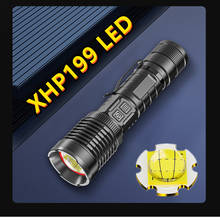 Xhp199 lanterna super poderosa de led, 9 núcleos, usb, xhp70, zoom, tocha tática 18650, 26650, usb, luz de morcego recarregável, 30w 2024 - compre barato