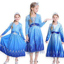 Vestido de princesa Elsa para niña, disfraz de Anna, Reina de la nieve, Cosplay, cumpleaños, 2019 2024 - compra barato
