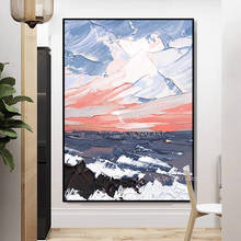 Póster de paisaje abstracto, lienzo hecho a mano, imagen, decoración artística para pared del hogar, dormitorio, se puede personalizar 2024 - compra barato