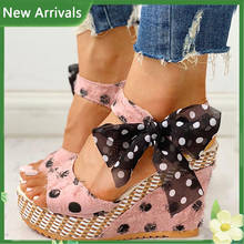 2021 For Dropship High Heels Polka Dot Leisure Vacation Summer Wedges Sandals Sweet Woman Platform Shoes 2024 - buy cheap