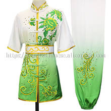 Uniforme de wushu chinês kung fu, roupa para artes marciais, traje para vestuário, flores bordadas, roupa para homem, mulher e menino crianças e adultos 2024 - compre barato