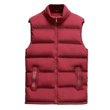 Men's Jackets Vests Winter Warm sleeveless Mens Vest Stand Collar Cotton Vest Plus Size Zipper Pocket male Waistcoat men Jackets 2024 - buy cheap