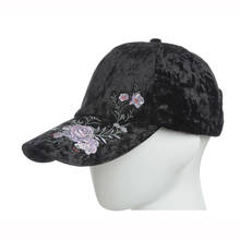 Baseball cap For Women Fashion Velvet Flower Embroidery Baseball cap Retro Pure color Embroidery Outdoor leisure Hip Hop hat 2024 - buy cheap