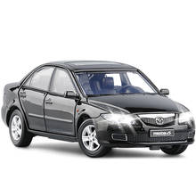 Modelo de coche Mazda 6 De aleación 1:32, juguete de sonido y luz simulados, amortiguador de dirección, Envío Gratis, 2008 2024 - compra barato