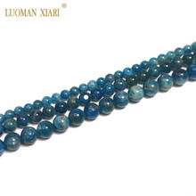 Fine AA 100% Natural Blue Apatite  Round Natural Gemstone Beads For jewelry Making DIY Bracelet Necklace 6/8/10mm 2024 - buy cheap