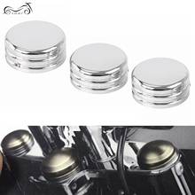 CNC Motorcycle Upper Fork Stem Nut Covers For Harley Sportster 883 Iron Low XL883L FXD FXDL FLS FLSS FLSTF FLSTN 3Pcs Chrome 2024 - buy cheap