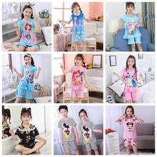 Summer Girls Pajamas Pyjamas Set Frozen Anna Elsa Mickey Minnie Short Sleepwear Homewear Children Clothing Cartoon Boy Nightgown 2024 - buy cheap