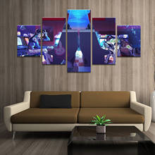 Home Decor Poster Pictures Prints Canvas 5 Piece Modular Moon Genji D VA Overwatch Game Living Room Decorative Painting Framed 2024 - buy cheap