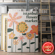 Póster impreso de pared de mercado de flores de papelería, imagen de pared de ilustración artística de flores moderna, Mural de decoración de pared de guardería para habitación de niños 2024 - compra barato