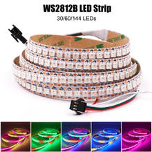 Fita flexível 30/5050 leds/m endereçável esperta do diodo emissor de luz da cor completa da tira 60/144 do diodo emissor de luz do rgb de 5v ws2812b 2024 - compre barato