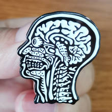 Skull Brooch anatomical skeleton enamel pin medical Badge goth punk art accessory 2024 - buy cheap