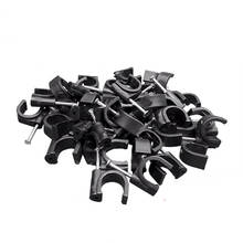 HEMAN PE Plastic 7mm Round Cable Wire Clip High Carbon Steel Nails Cable clips Wire Wall Holder 1/4'' tube support 100pcs/bag 2024 - buy cheap