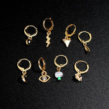 JUST FEEL Small Circle Hoop Earrings For Women Gold Mini Lightning Crystal  Cartilage Hoop Earrings Women Jewelry Gifts 2024 - buy cheap