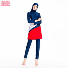 Modesto Burkinis musulmán para mujer, traje de baño modesto islámico, hijab de manga larga, pantalones de baño, Muslimah 2024 - compra barato