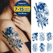 Adesivo de tatuagem temporária impermeável, adesivo japonês de geisha, espadas, flores samurai, flash, arte corporal, tatuagem falsa masculina 2024 - compre barato