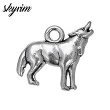 Skyrim 20pcs/lot Zinc Alloy Howling Wolf Animal Charm DIY Bracelet&Necklace Pendant Jewelry Making 2024 - buy cheap