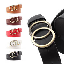 Trend Women's belt Quality Imitation Leather Round buckle Female belt Casual Fashion Women's leather belt dress belt corset belt 2024 - buy cheap