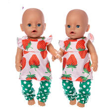 Ajuste 18 polegada 43cm acessórios da boneca bebê nascido boneca abacaxi morango unicórnio vestido rosa leopardo roupas para o presente de aniversário do bebê 2024 - compre barato