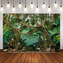 Фон Mehofond для фотосъемки новорожденных малышей душ джунглей зеленые растения день рождения декорация для студийной фотосъемки 2024 - купить недорого