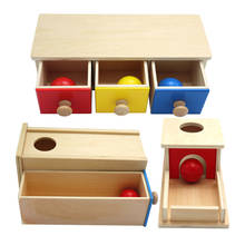 Imbucare-caja de juguetes Montessori con bola para bebé, juguetes educativos de madera, productos de madera, juguetes sensoriales para niños, regalo 2024 - compra barato
