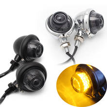 1pair Motorcycle Aluminium Retro LED Turn Signal Light Vintage Indicator Amber Lamp Universal for Harley Cafe Racer Honda Yamaha 2024 - buy cheap