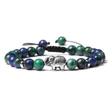 Couple Distance Braided Bracelet Natural lapis lazuli Stone Bracelet Fashion Elephant Charm Bracelet for Women Men Yoga Jewelry 2024 - buy cheap