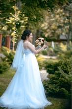 Simple Tulle Wedding Dress Sleeveless Lace Appliques Bridal Gown Elegant A-line Robe De Mariee Vestidos De Novia Custom Made 2024 - buy cheap