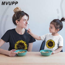 Summer 1pcs Mommy and Me Shirt Fashion Family Matching Clothes Sunflower printing T Shirt Mother and daughter Cute Look Outfits 2024 - buy cheap