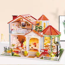 Cutebee DIY House Wooden Doll Houses Miniature Dollhouse Furniture Kit with LED Toys for Children Christmas Gift L2001 2024 - buy cheap