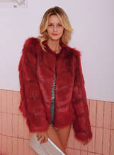 Novo casaco feminino longo outono plus size botão coberto mulheres pele falsa sobretudo feminino sintético pele de coelho casaco e jaquetas 2024 - compre barato