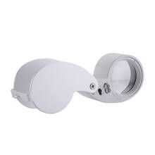 LED Folding Jewelry Magnifying Glass Aluminum Alloy Plastic Acrylic Optical Lens MG21011 Silver With Battery 2024 - buy cheap