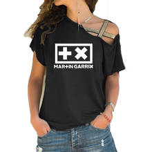 Camiseta de manga corta para mujer, ropa de calle de Hip Hop, Rock, DJ, Martin, harrix, top de Bandage cruzado Irregular, 2020 2024 - compra barato