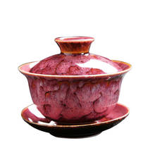 Gaiwan-cuenco de té pigmentado de cerámica de 170ml, Juego de tapa de platillo, taza principal, contenedor de té, Tieguanyin, soporte para vasos, regalos 2024 - compra barato