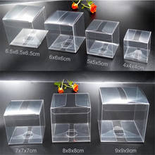 5Pcs/lot Transparent Boxes Christmas Favor Party Event Decoration Clear Gift Candy Box Square PVC Chocolate Bags Apple Gift Box 2024 - buy cheap
