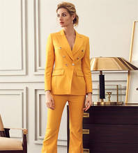 Yellow Women Suits Formal Ladies Business Suits Office Work Wear Female Suit For Weddings Female Suit Custom Made 2024 - buy cheap