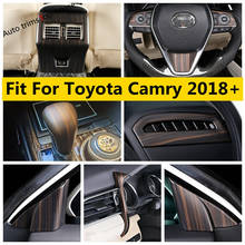 Wood Grain Look ABS Accessories For Toyota Camry 2018 - 2022 Central Control Panel Strip / Front Triangle Pillar A Cover Trim 2024 - buy cheap